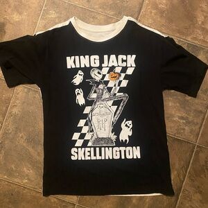 3/$10 Disney King Jack Skellington Black and White Kids T-Shirt